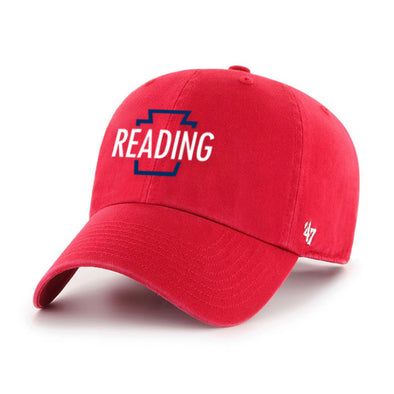 '47 Clean Up Reading Keystones Script Red Adjustable Hat