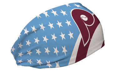 Vertical Athletics Phillies Cooling Headband Coop Stars and Stripes with Retro Cap Logo