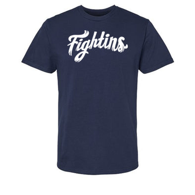 Navy Fightins Script Logo Jersey T-Shirt