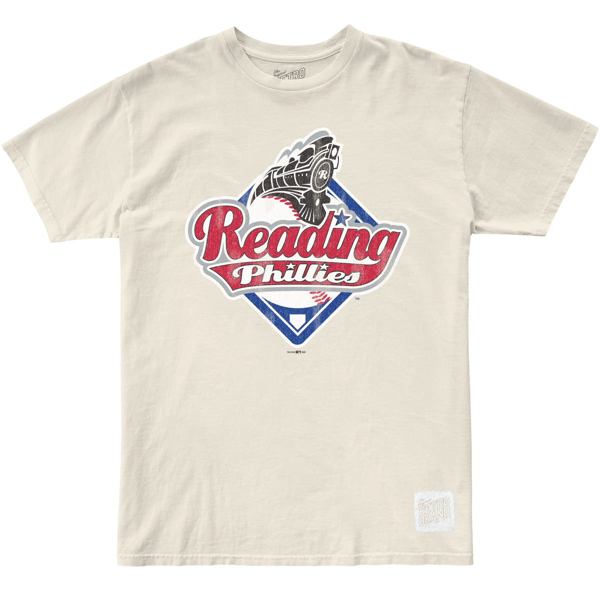 Retro Brand Reading Phillies Vintage Logo Off White Soft Style T