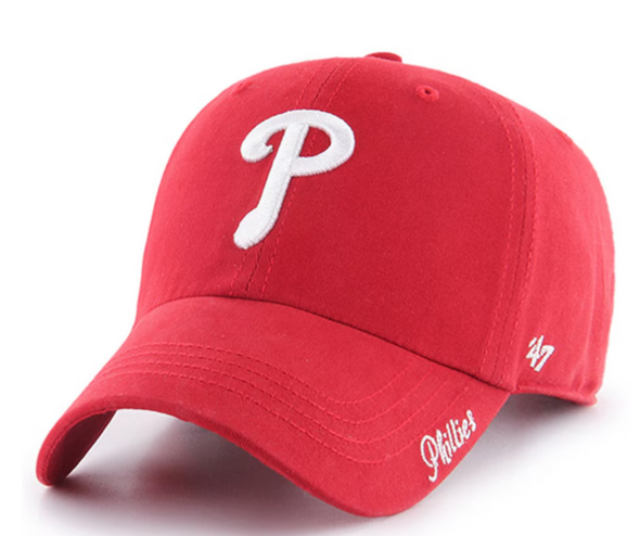 Red Women's Phillies P and Cursive Phillies 47 Cleanup Adjustable Hat