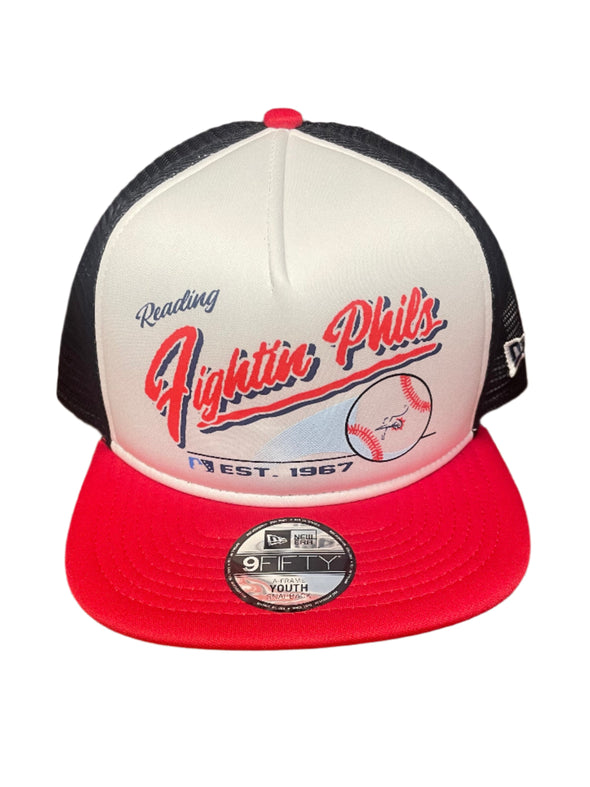 9 fifty Retro Fightin Phils Script Youth Snapback