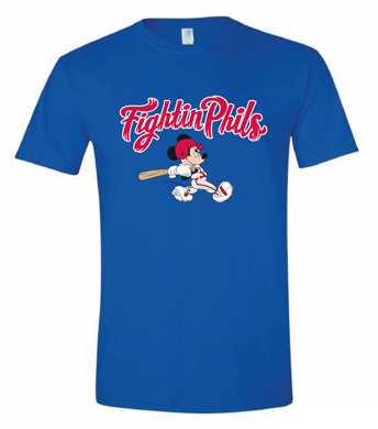 OT Sports Mickey Mouse Batting Royal Youth T-Shirt
