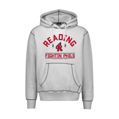 MV sport R-Train Reading Fightin Phils grey hoodie with black stitching