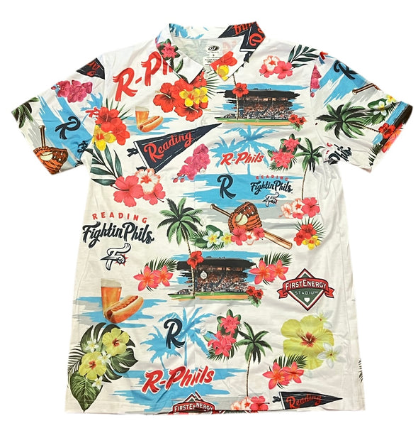 Reading Fightin Phils Adult Hawaiian Button Up