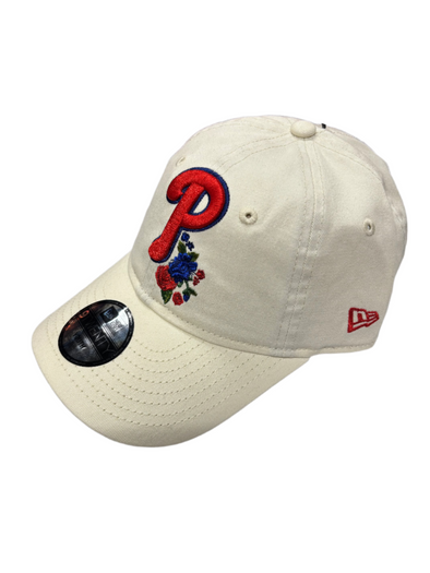 New Era Youth 9Twenty Philadelphia Phillies Off White Flowered Adjustable Hat