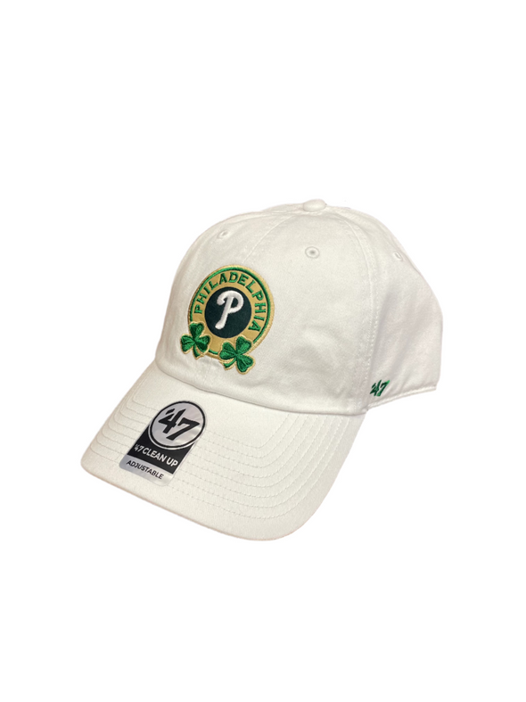 Philadelphia Phillies white shamrock 47 clean up adjustable