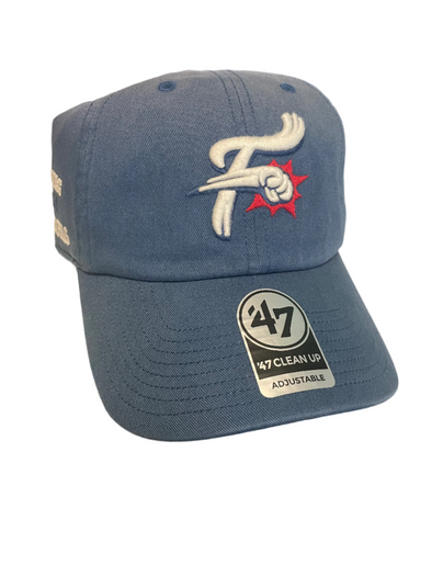 47 Faded Blue F-fist Clean up with fightin Phils 1962 Side Hit