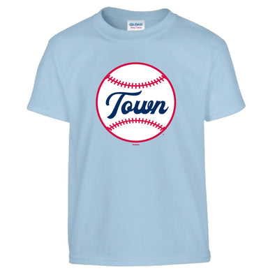 Bimmridder Youth Light Blue Baseballtown Softstyle Logo T-Shirt
