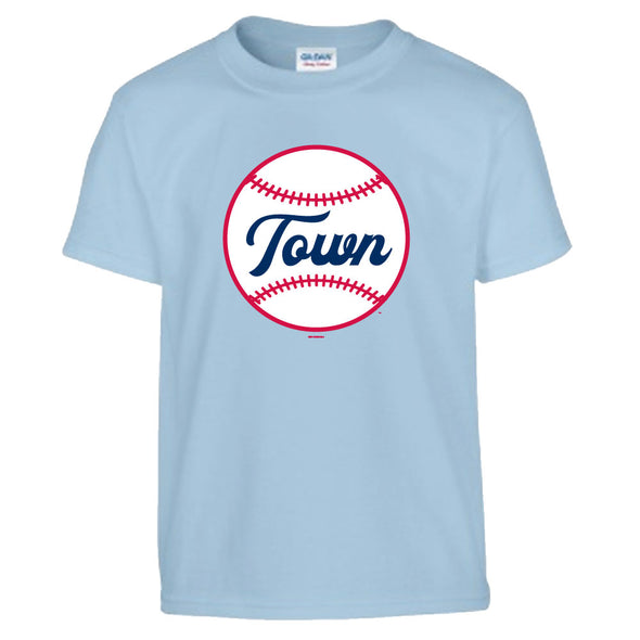Bimmridder Youth Light Blue Baseballtown Softstyle Logo T-Shirt