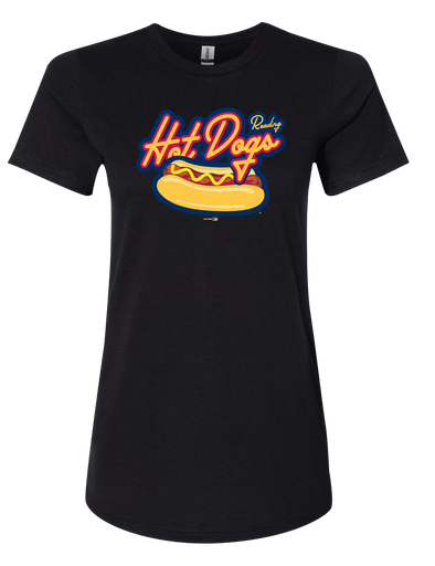 Bimmridder Women's Black Reading Hot Dog T-Shirt
