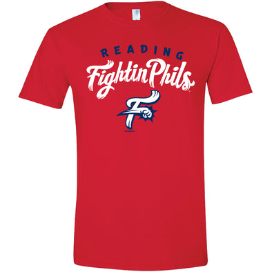 Bimmridder Reading Fightin Phils Red Primary Logo Adult Soft Style T-Shirt