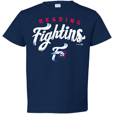Bimmridder Toddler Navy T-Shirt w/ Reading Fightins Script / F-Fist Logo