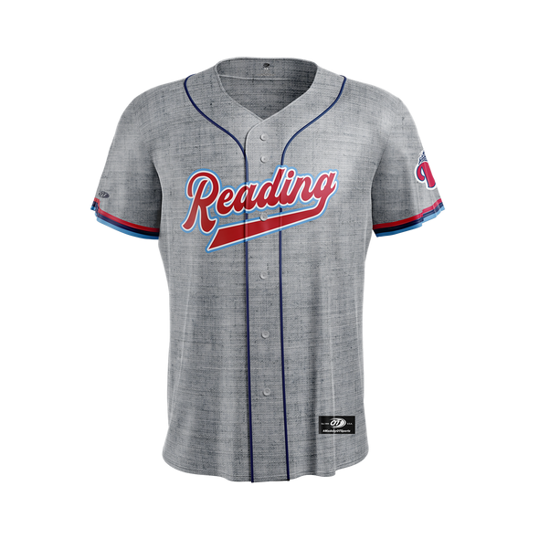 OT Sports Reading Fightin Phils Gray Road Adult Replica Jersey
