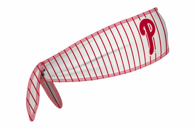 Vertical Athletics Phillies Tie Back Cooling Headband Pinstripe Cap Logo with Wordmark