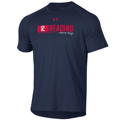 Under Armour Navy Reading Feathered "R" Tech Tee