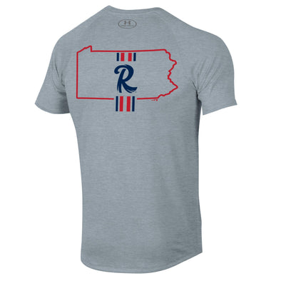 Under Armour Grey Reading Fightin Phils R Logo with Pennsylvania State Outline T-shirt