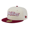 New Era 59Fifty Philadelphia Phillies Cream Throwback High Profile Fitted Hat