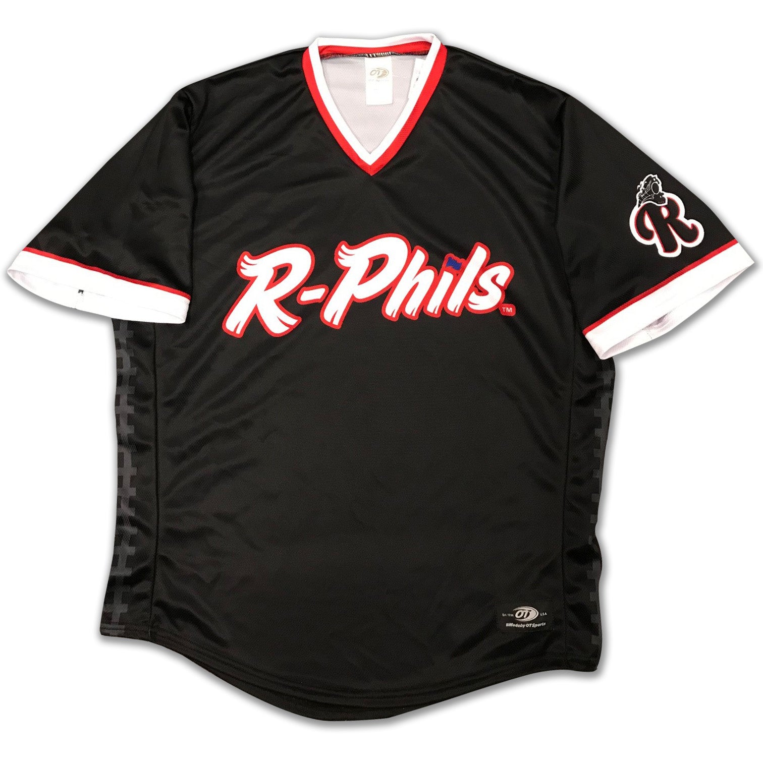 OT Sports Personalized Reading Fightin Phils on Field Replica Youth Throwback Thursday Black Train Home Jersey Youth MD