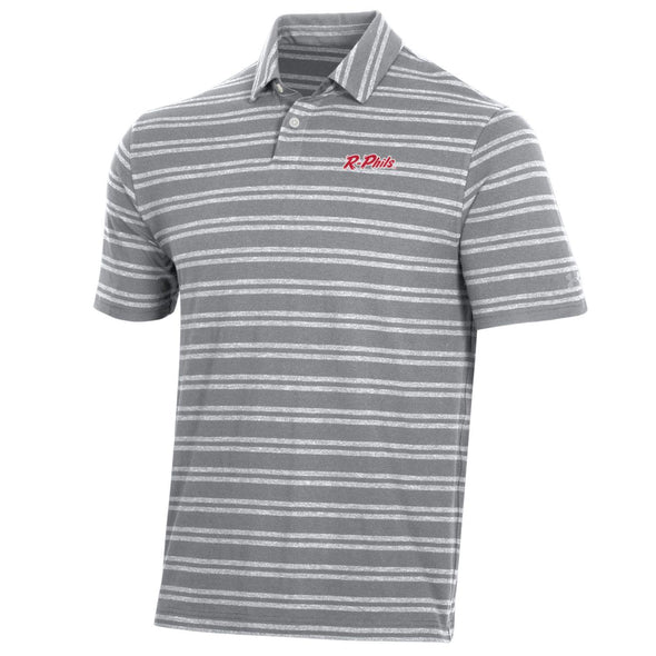 Grey Striped R-Phils Logo Polo