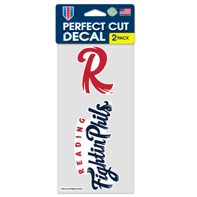 Wincraft Perfect Cut Decal 2 Pack - Reading Fightin Phils and "R" Logo