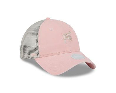 New Era Women's 9twenty Micro Patch F-Fist logo Pink Adjustable Trucker Mesh Hat