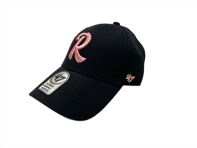 Women's Black with Pink R Logo MVP Adjustable Cap