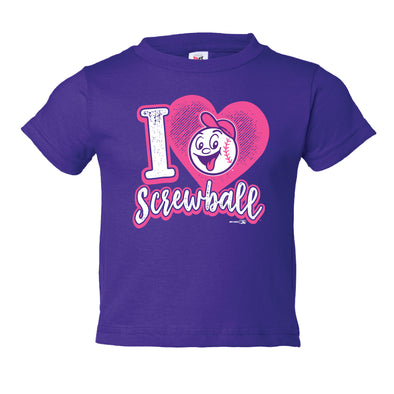 Purple Toddler Screwball tee