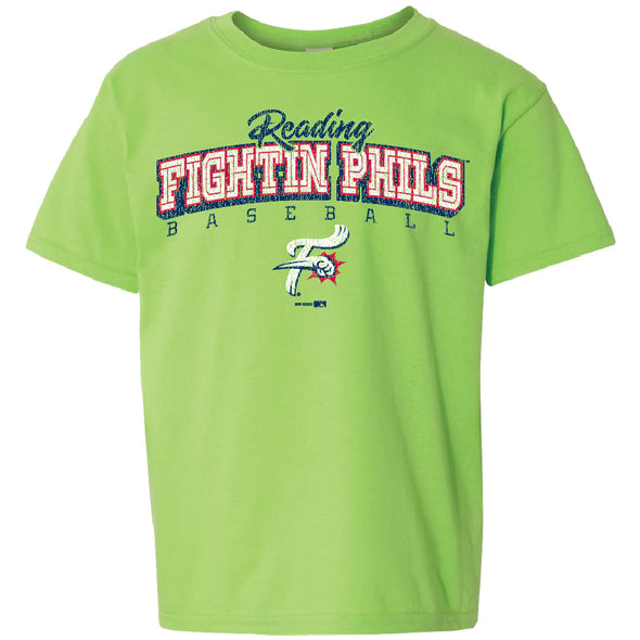 Youth Lime Green Fightins Soft Style Tee