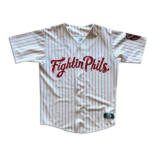 Personalized Reading Fightin Phils On Field Replica Adult Pinstripe Ho –  Reading Fightin Phils Official Store
