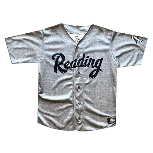 Reading Fightin Phils Adult Gray Road Jersey SM