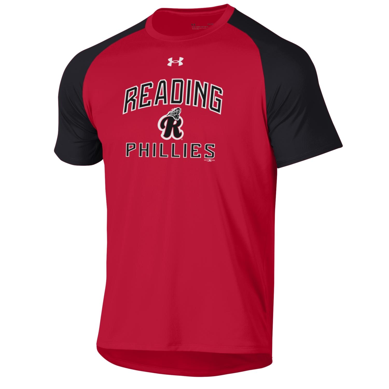 UA 2 Tone Red & Black Reading Phillies Train Tech T-Shirt XL