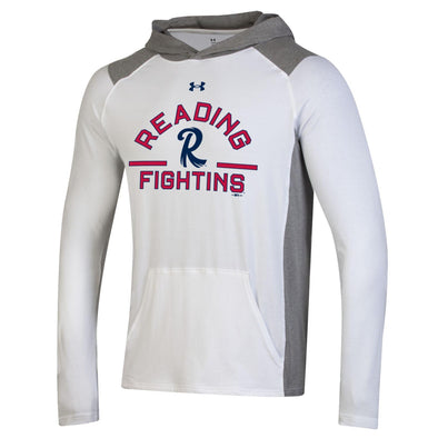 UA All Day White & Grey Long Sleeve Light Weight Hoodie