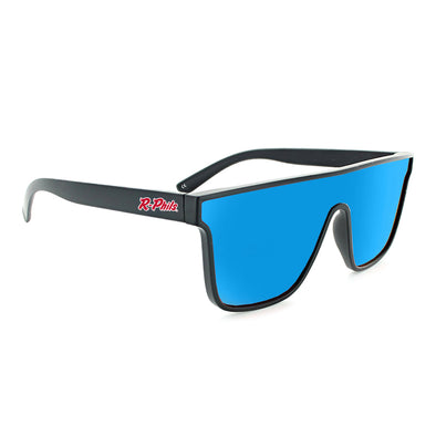 R-Phils Optic Nerve Matte Black with Blue Mirror Sunglasses
