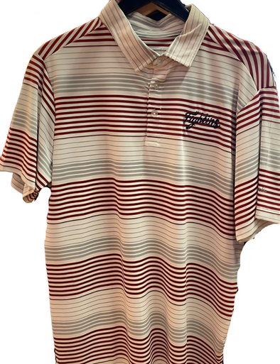 Columbia Red & White Candy Striped Fightins Polo