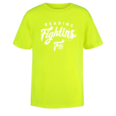 MV Sport Youth Electric Yellow Reading Fightins F-Fist T-Shirt