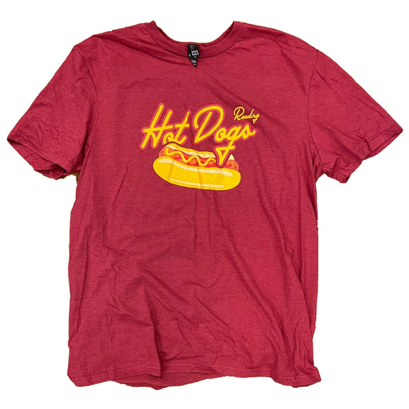 Heather Red Reading Hot Dogs Tee