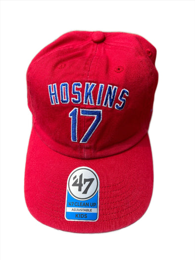 Youth Red Hoskins Name & Number Cap