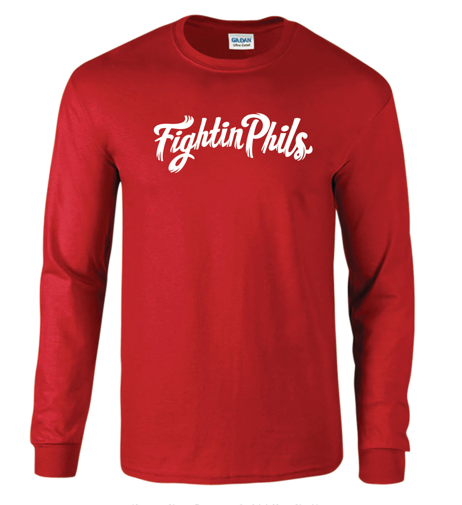 Philadelphia Phillies Soft as a Grape Women's Pigment Dye Long Sleeve T- Shirt - Red