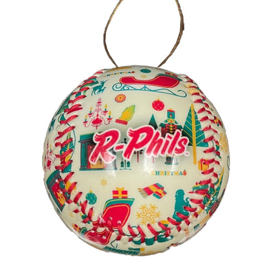 America's Classic Ballpark R-Phils Baseball Wrapping Paper Baseball Ornament